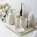 Badezimmerset aus Keramik, Mundwasserbecher, Lotionsflasche, Zahnbürstenbecherhalter, kreatives Badezimmerzubehör, Badezimmerdekoration