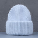 Hot Selling Winter Hat Real Rabbit Fur Winter Hats For Women Fashion Warm Beanie Hats Women Solid Adult Cover Head Cap