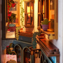 Cutebee DIY Bücherecke Miniaturen Regaleinsatz Buchstütze Puppenhaus Modell Roombox Bausatz Holz Bücherregal Spielzeug Geschenke 3D Haus