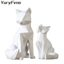 YuryFvna Simple White Modern Abstract Sculpture Fashion Geometric Fox Statue Desktop Ornaments Creative Gift