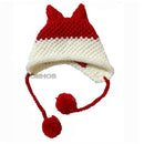 BomHCS Cute Fox Ears Beanie Winter Warm 100% Gorro de punto hecho a mano