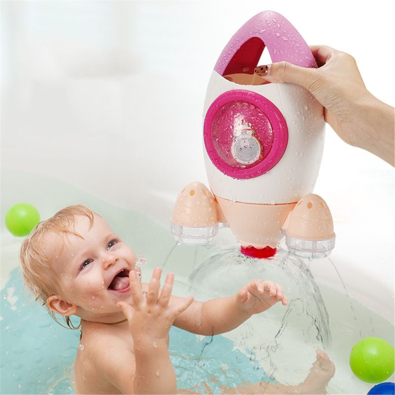 Bath Toys Rocket Fountain Water Spraying Rotary Spraying Beach Toy Play In Summer In Bathroom Water Playing Toy for Kids Gift