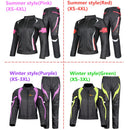 Women Motorcycle Jacket Riding Protective Armor Coat Summer Winter Waterproof Warm Lady Girl Clothing Anti-collision Wear JK-52