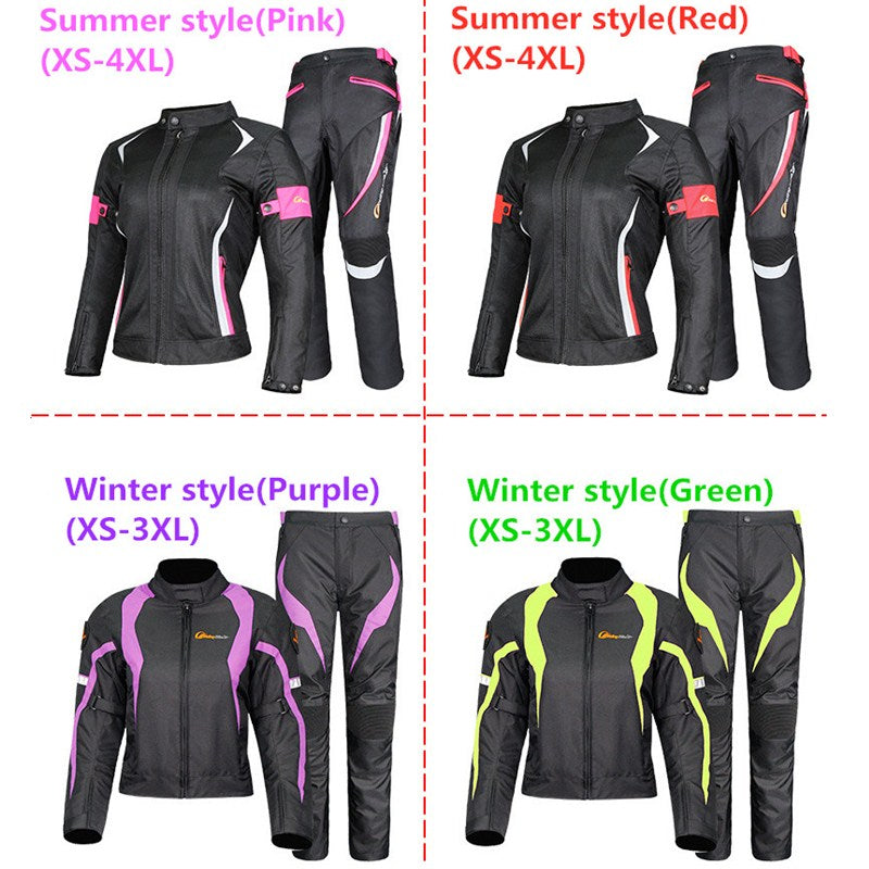 Frauen Motorradjacke Reiten Schutzpanzer Mantel Sommer Winter Wasserdicht Warm Lady Girl Kleidung Antikollisionsabnutzung JK-52