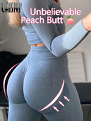 Women's Sets Skinny Tracksuit Breathable Bra Long Sleeve Top Seamless Outfits High Waist Push Up Leggings Gym Clothes Sport Suit