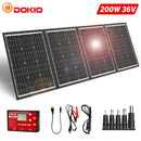 Paneles solares negros Dokio 200W 18V China Paneles de controlador plegables de 12V Carga de batería solar Autocaravana RV Coche 18V
