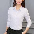 Korean Women Cotton Shirts White Shirt Women Long Sleeve Shirts Tops Office Lady Basic Shirt Blouses Plus Size Woman Blouse 5XL