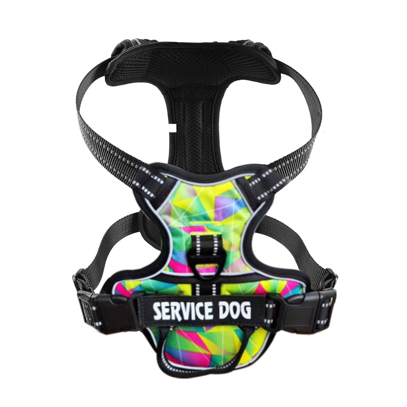 Nylon Adjustable Dog Harness Personalized Reflective Dog Harness Vest Breathable Pet Harness Leash For Small Medium Large Dogs