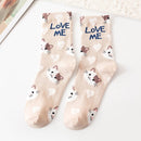Nuevos calcetines con estampado de animales Kawaii, calcetines bonitos de estilo coreano para mujer, calcetines de algodón con dibujo de gato y Panda para mujer y niña, calcetines meias mulher skarpety sox