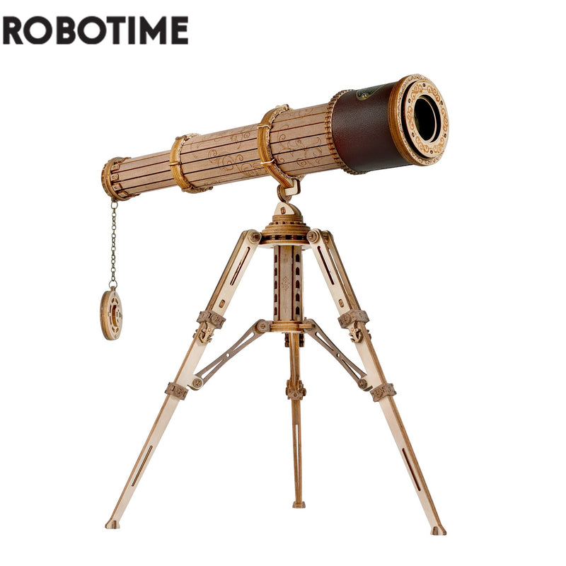 Robotime Rokr 1:1 DIY 314 Uds telescopio Monocular telescópico modelo de madera Kits de construcción montaje juguete para regalo para niños adultos