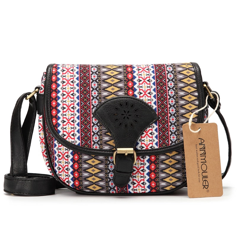 Annmouler, diseño de marca, bolso de hombro para mujer, bolso cruzado Vintage ahuecado, bolso pequeño de cuero Pu, bolsos de mensajero de estilo bohemio