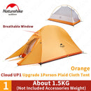 Naturehike Cloud Up Upgrade Camping Tent Outdoor Single Person 20D Silicone 1.2kg Ultralight Tent Portable Camping Hiking Beach