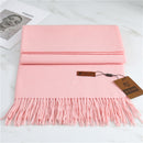 2022 Winter Cashmere Scarf Women Thick Warm Pashmina Shawls Wraps Solid Color Tassel Lady Blanket Echarpe Bufanda Hijab