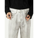 High Quality Autumn New Korean Jeans Loose Straight Design Sense Ins Casual White Denim Trousers Men