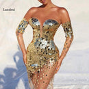 Women Dress Summer Hot Recommend Style Sequins Patchwork Sheath Mini Annual Meeting Party And Wedding Chic Dresses