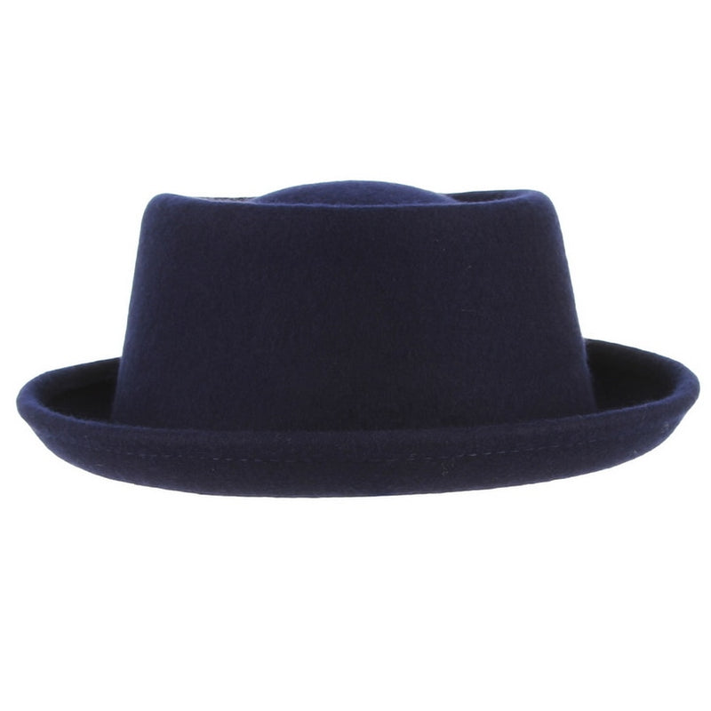 GEMVIE Classic 100% lana suave fieltro Pork Pie sombrero Fedora para hombres mujeres Otoño Invierno sombrero de lana visera curva hombres sombreros de vestir