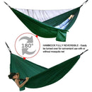 Camping Hammock with Mosquito Net Double Hammock Travel Hammock,Backpacking Hammock Portable Parachute 5+1 Ring Strap Hammock