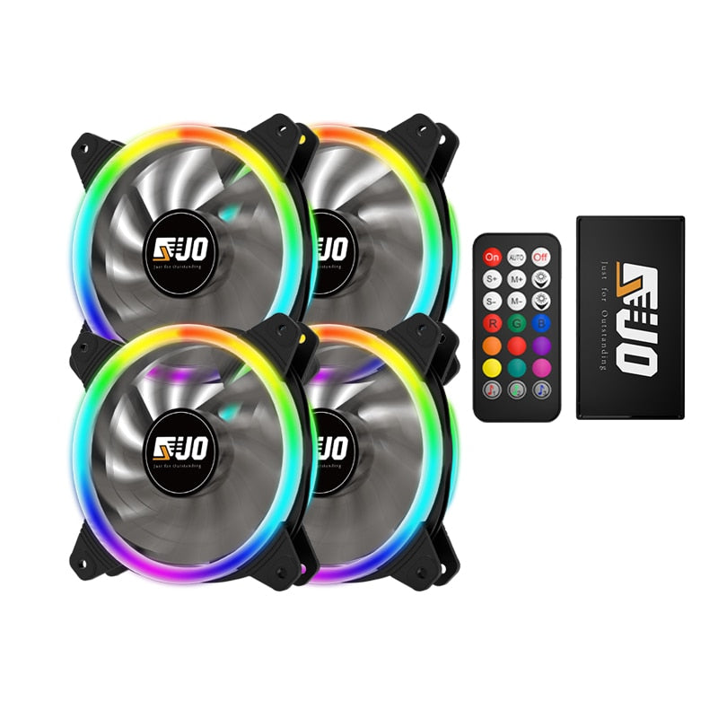 PC Case Fan RGB 120mm AURA SYNC 5V/3pin Quiet CPU Cooler Sets Fan 6 Pin CPU Radiator Adjust Fan Color &amp; Speed