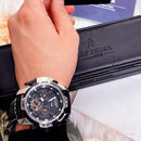 Reef Tiger/RT Sportuhr Kompliziertes Zifferblatt mit Jahr Monat Ewigem Kalender Großes Stahlgehäuse Uhren RGA3532