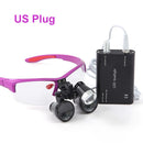 AZDENT 3.5X Aumento Binocular Lupa Dental Cirugía Lupa quirúrgica con faro LED Luz Dentista Lámpara de lupas médicas