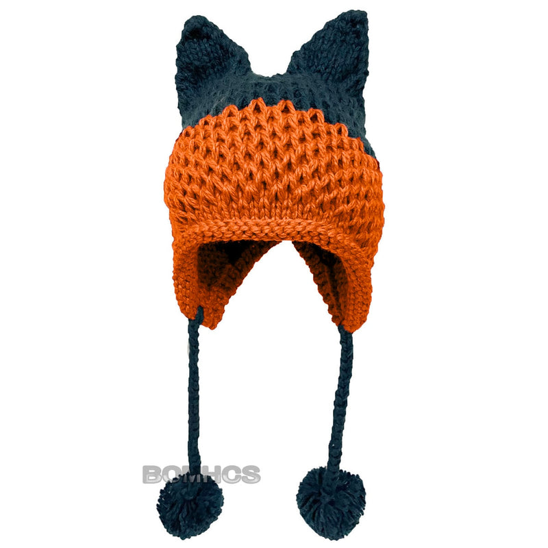 BomHCS Cute Fox Ears Beanie Winter Warm 100% Gorro de punto hecho a mano