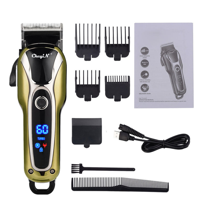 Cortadora de pelo profesional, cortadora de pelo eléctrica, pantalla LED, máquina para cortar cabello, cable inalámbrico, doble uso, maquinilla de afeitar para peluquero