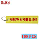 REMOVE BEFORE FLIGHT Wholesale Keychain for Motorcycles and Cars Key Chains Jewelry 100 PCS Aviation Gifts Embroidery Key Chain