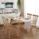 Minthome Simple Table Runner Solid Color Handmade Tassled Cotton Linen Table Runner Household Tea Table Flag