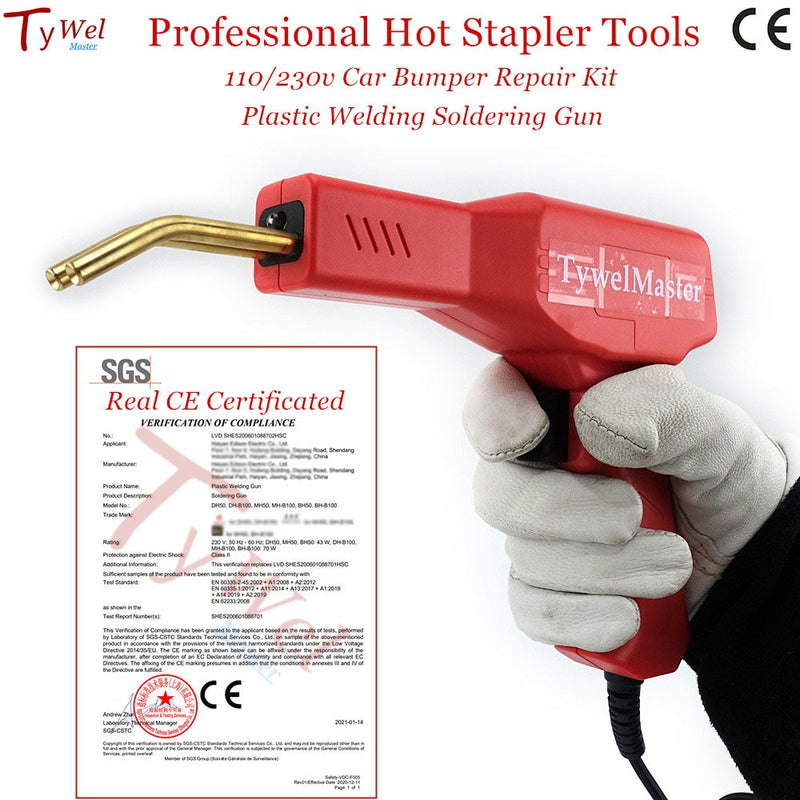 Professional Hot Stapler Tools Car Bumper Repair Kit Real CE Garage PVC Plastic Soldering Gun Plastic Welding Machine