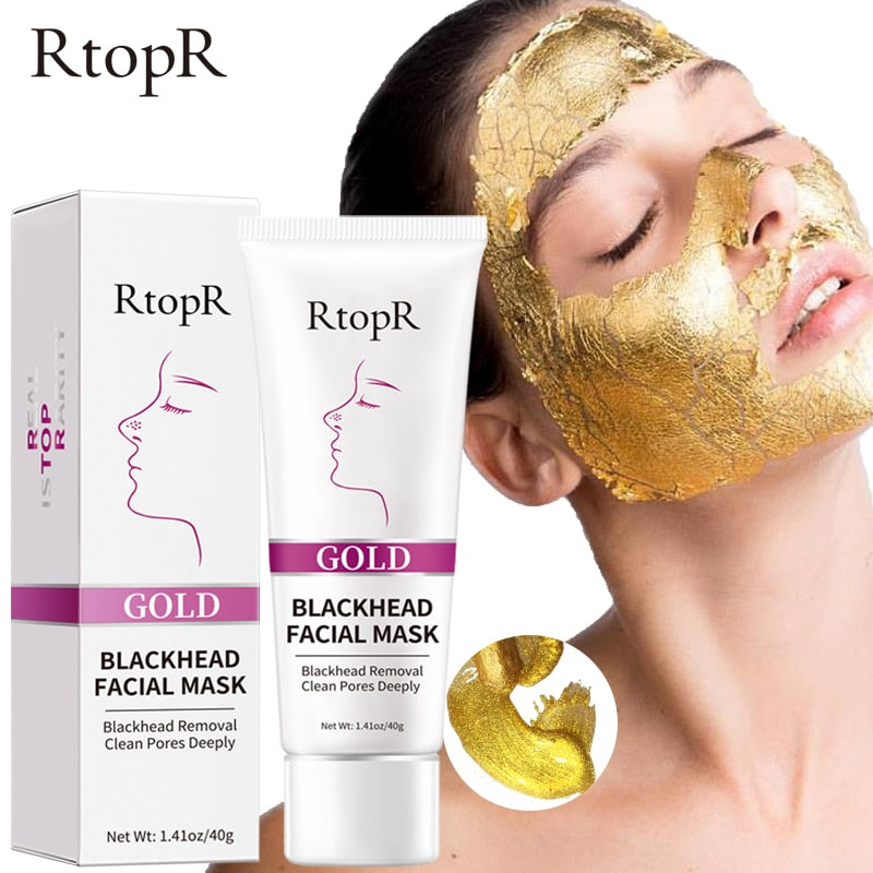 RtopR New Gold Remove Blackhead Gel Facial Pore Peeling Acne Treatment Nose Deep Cleansing Face Whitening Hydrating  Golden mud