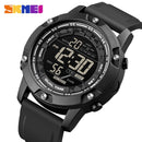 SKMEI fuerte resistente al agua 50M deporte Digital ejército reloj para hombre correa de silicona cronómetro LED reloj electrónico hombre negro