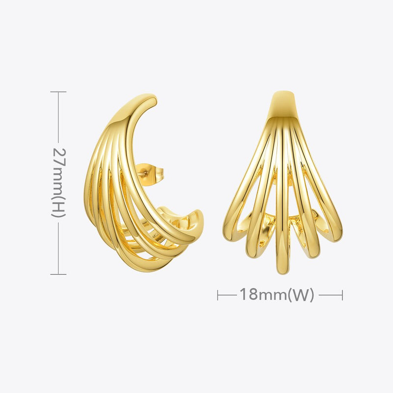 ENFASHION Geometric Lines Stud Earrings For Women Gold Color Metal Conch Earings Fashion Jewelry 2020 Gifts Kolczyki E201182