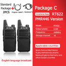 RETEVIS 2 pcs Mini Walkie Talkie PMR 446 Portable Two-way Radio ht PTT Walkie-talkies RT622 Portable Radio for Hunting Cafe RT22