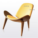 Sillas de sala de estar con respaldo de madera maciza nórdica, sillón de ocio perezoso, muebles para el hogar, silla de cuero moderno para sofá individual
