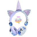 Cute Unicorn Headphones 3D Stereo Music Kids Headphones With Microphone Girls Cell Phone Children&