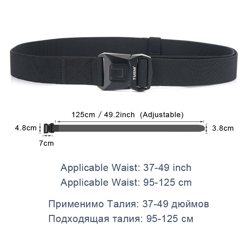 MEDYLA Elastic Tactical Belt High Strength Elastic Fiber Metal Buckle Sports Belt Adjustable Length Outdoor Sports Accessories