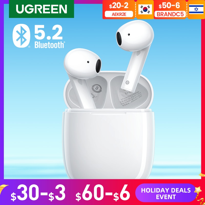 【NUEVO】UGREEN HiTune H3 TWS Bluetooth 5.2 Auriculares Auriculares inalámbricos 70ms Auriculares para juegos de baja latencia 2 Micrófonos 25H Tiempo de reproducción