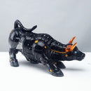 Vilead Abstract Bull Statue Geometric Cattle Sculpture Ornament Animal Figurines Morden Home Living Room Office Desktop Decor