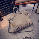 Fashion Rivet Women Handbags High Quality Nubuck Leather Ladies Hand Bags Large Shoulder Bag Luxury Handbags Women Bags Designer