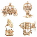 Robotime, recién llegado, caja de gramófono 3D DIY, carrito de calabaza, juego de rompecabezas de madera, juguete para regalo Popular para niños y adultos TG408