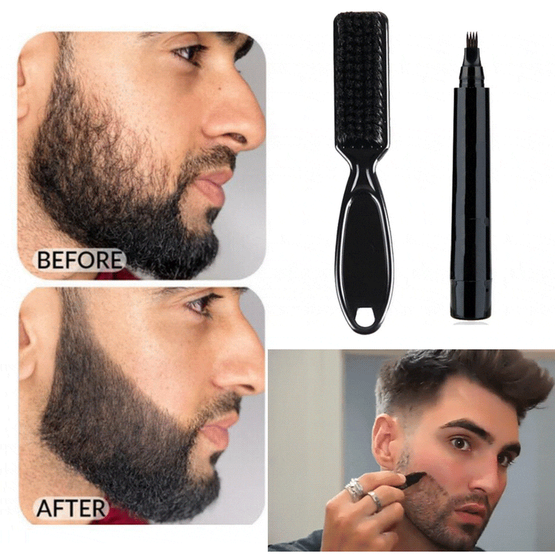 Nueva gran oferta, lápiz para barba, lápiz para rellenar barba y cepillo, potenciador de barba, resistente al agua, herramientas para dar forma al bigote, lápiz para el cabello