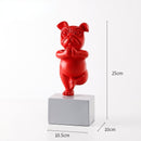 Lovely Yoga French Bulldog Statue Resin Figurines Nordic Creative Cartoon Animals Sculpture Children&
