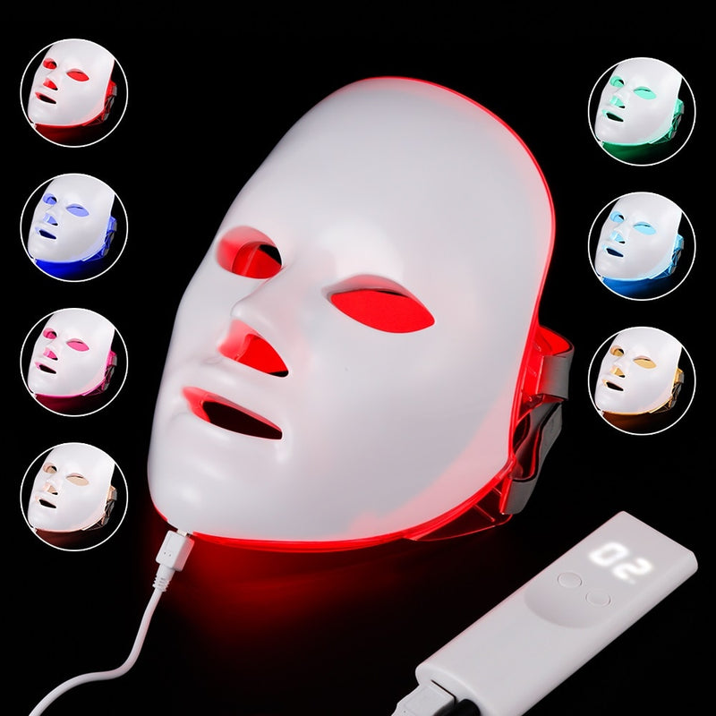 7 Farben LED-Maske Photon Elektrische LED-Gesichtsmaske LED-Hautverjüngung Anti-Falten-Akne-Photonentherapie Home Salon Beauty Tool