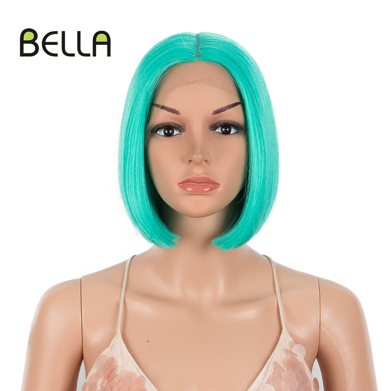 Bella Bob Perücke Synthetische Spitzeperücke Kurzer Blonder Bob Pink 613 Rote Zitrone Spitze Kurzes Haar 10-13 Zoll Perücken Für Frauen Lolita Cosplay