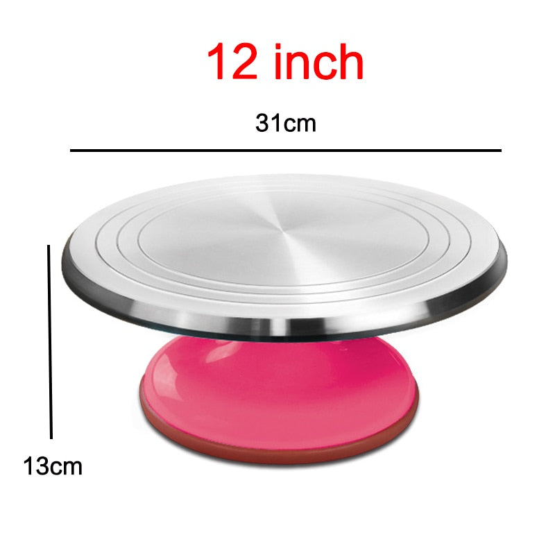 8-12 Inch High-quality Cake Turntable Platform Aluminum Alloy Rotating Baking Stand Decorating Tools Mould Scale Maker Dessert