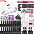 Manicure Set Acrylic Nail Kit With 120/54W Nail Lamp Choose Gel Nail Polish Nail Art Set  Manicure Machine All For Manicure