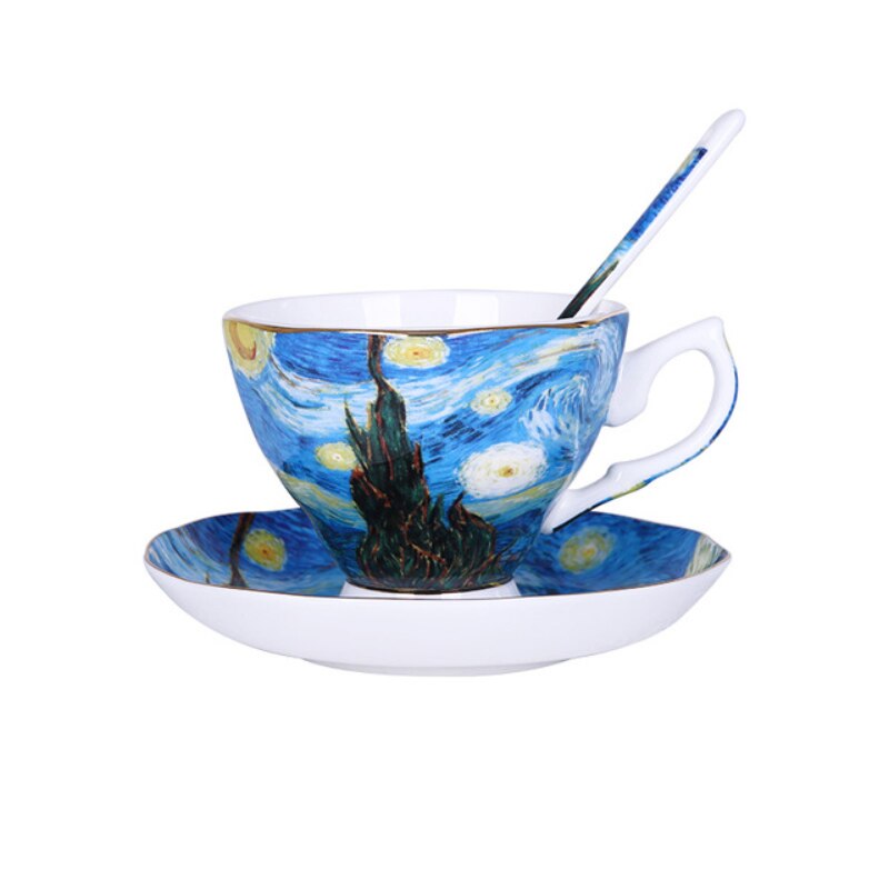 The New Van Gogh Art Painting Coffee Mugs The Starry Night Sunflowers The Sower Irises Saint-Remy Coffee Tea Cups