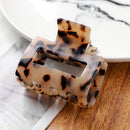 Fashion Leopard Print Hair Claws Geometric Hair Clamp Grab Hair Styling Hair Clips for Women Girls Hairpin Hair Accessories