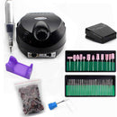 32W 35000RPM Juego de máquina de taladro de uñas con banda de lijado Juego de máquina de manicura de fresado profesional con juego de brocas de uñas