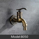 Doodii Carved Wall Mount Zinc Alloy Antique Bibcock Garden Wash Basin Faucet Decorative Outdoor Garden Mop Taps Torneira parede